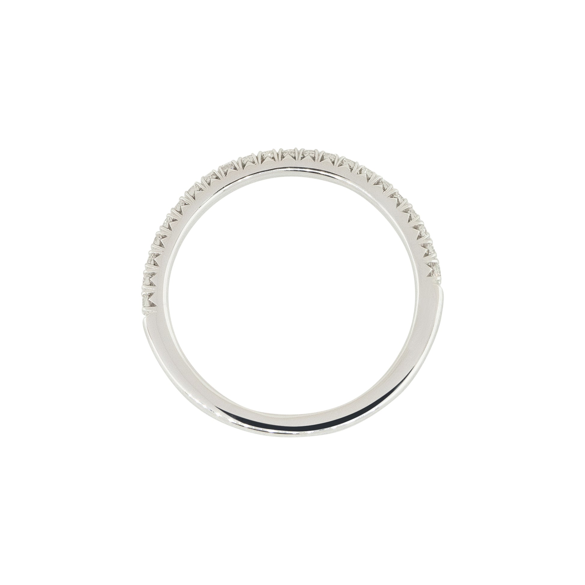 14k White Gold 0.21ctw Round Brilliant Diamond Narrow Wedding Band