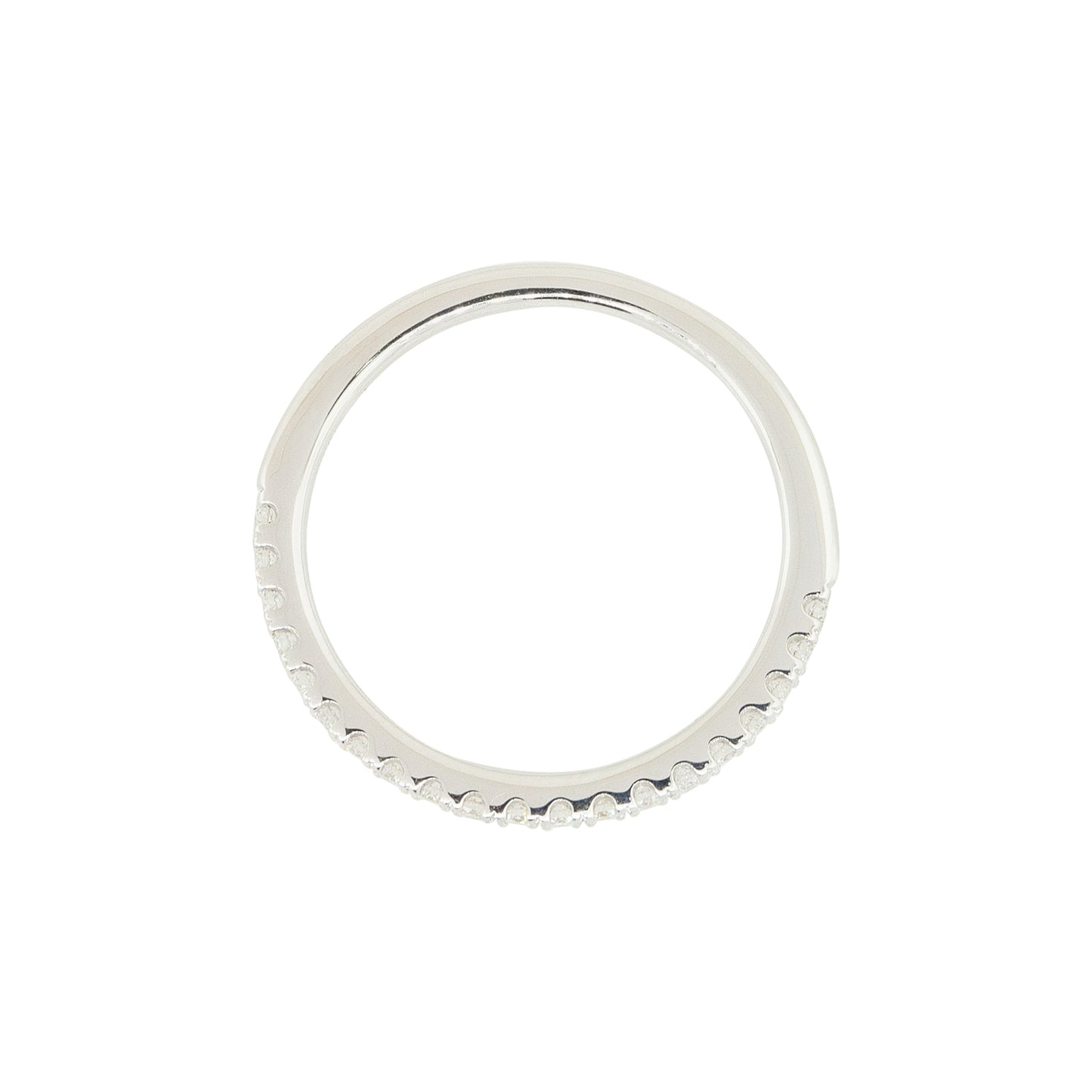 14k White Gold 0.25ctw Round Brilliant Diamond Half-Way Wedding Band