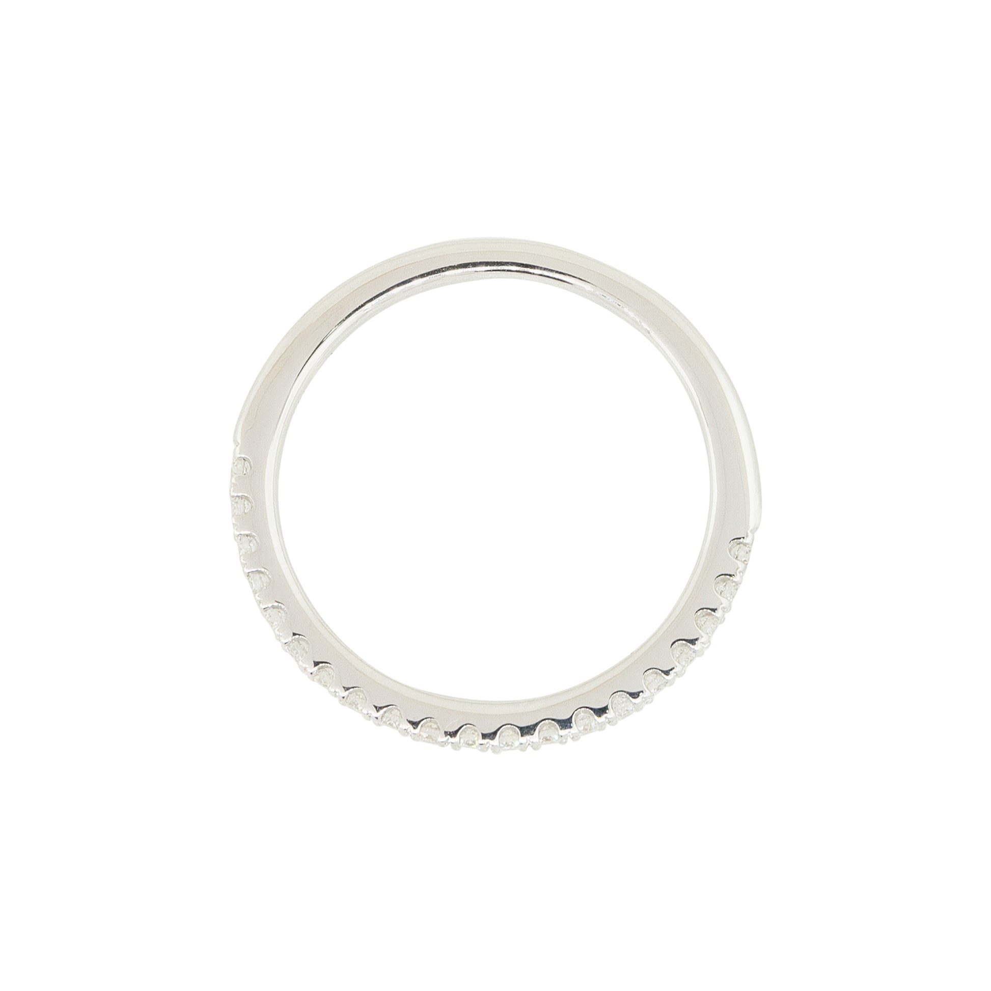 14k White Gold 0.25ctw Round Brilliant Diamond Half-Way Wedding Band