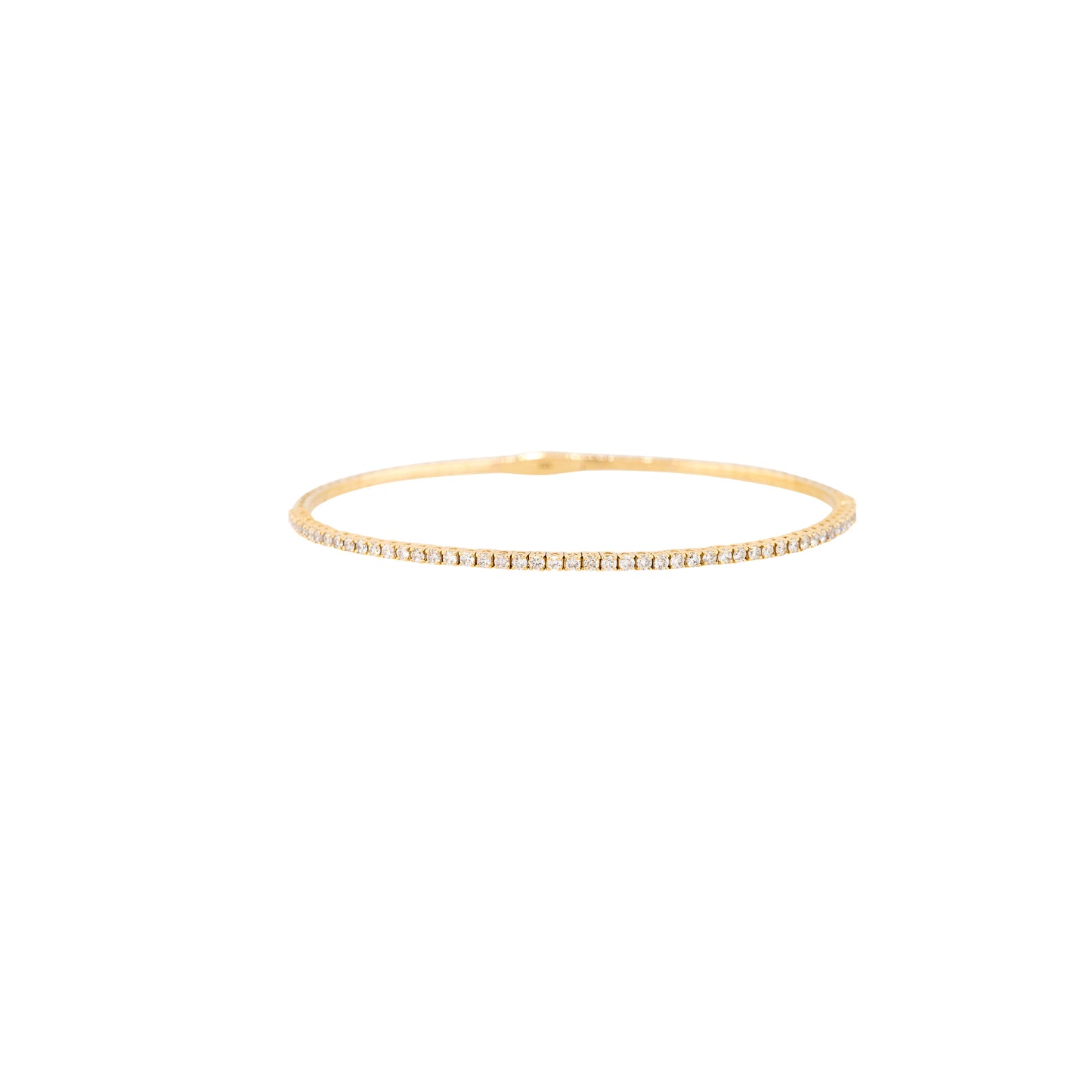 14k Yellow Gold 0.95ctw Flexible Diamond Stackable Bangle Bracelet  