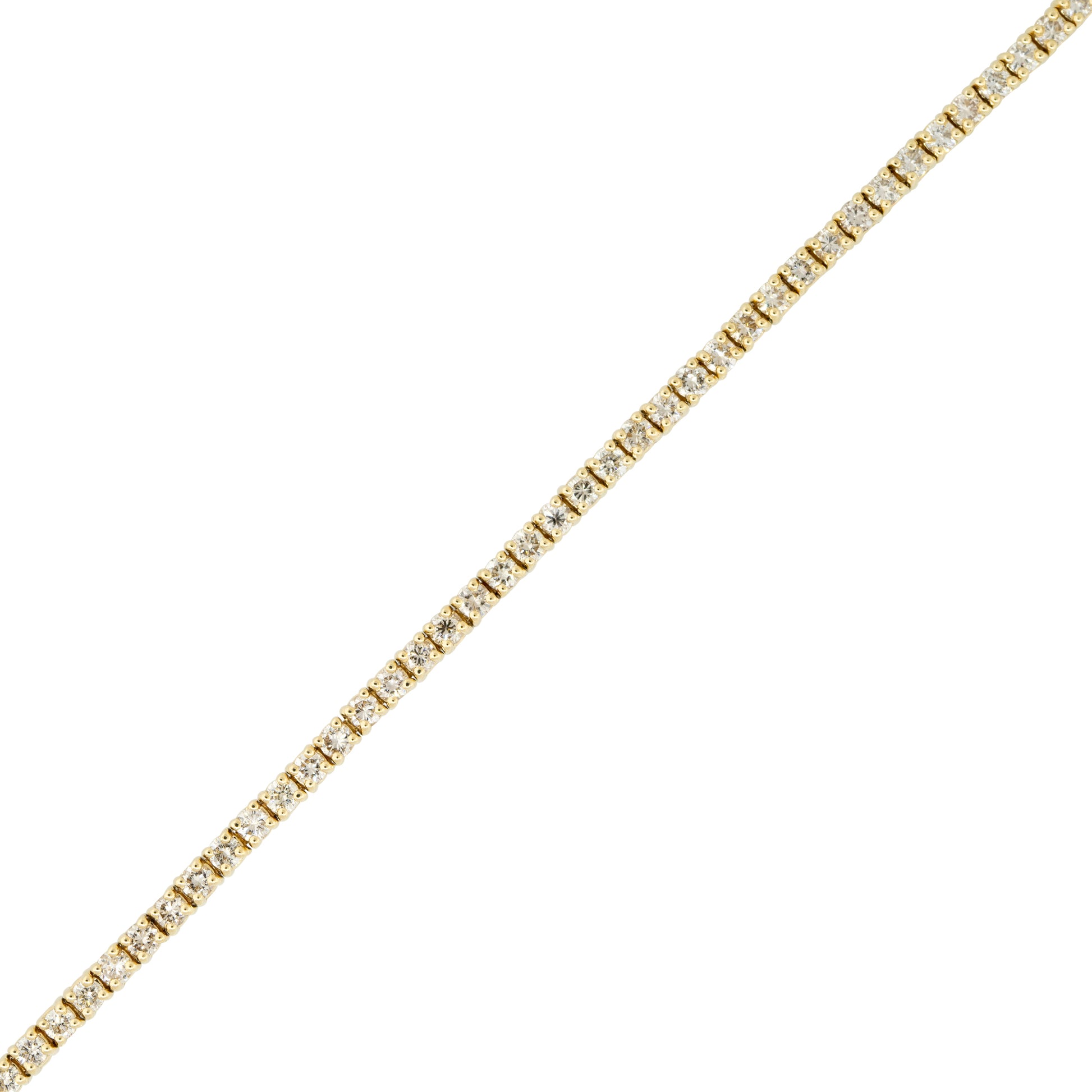 14k Yellow Gold 1.91ctw Round Brilliant Diamond Tennis Bracelet