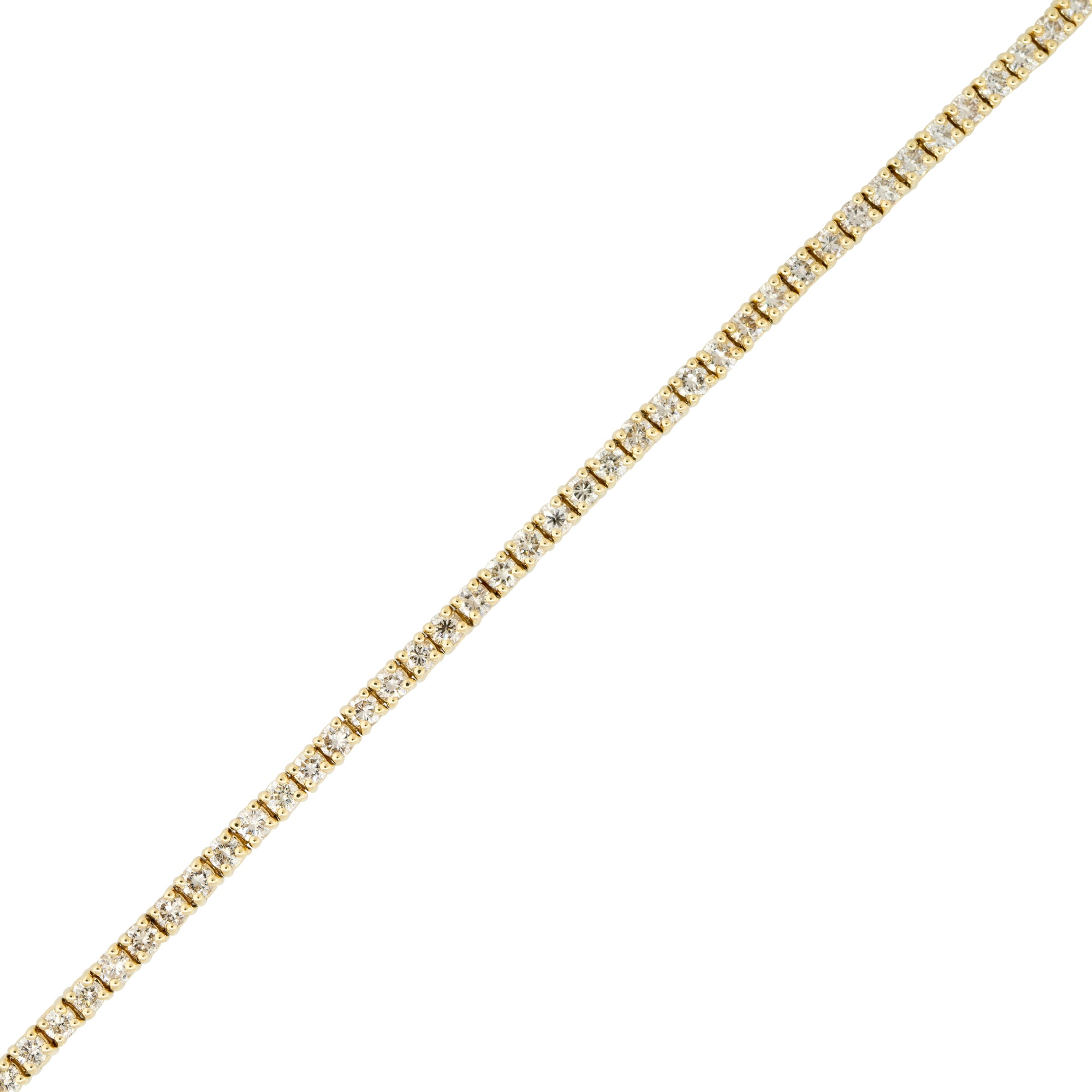 14k Yellow Gold 1.91ctw Round Brilliant Diamond Tennis Bracelet