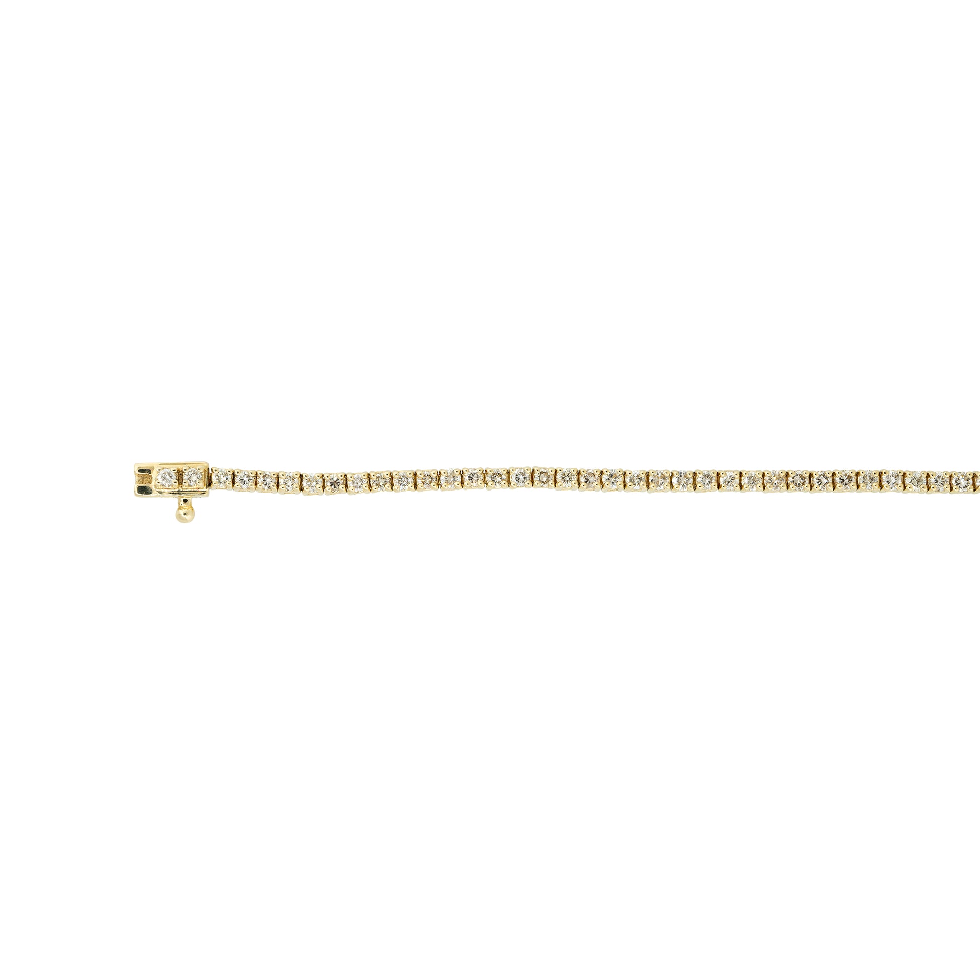 14k Yellow Gold 1.91ctw Round Brilliant Diamond Tennis Bracelet