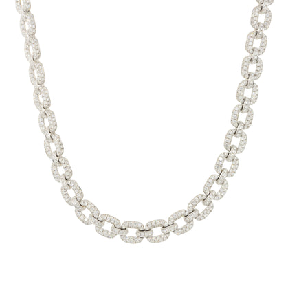 18k White and Yellow Gold 27.65ctw Pave Diamond Link Necklace