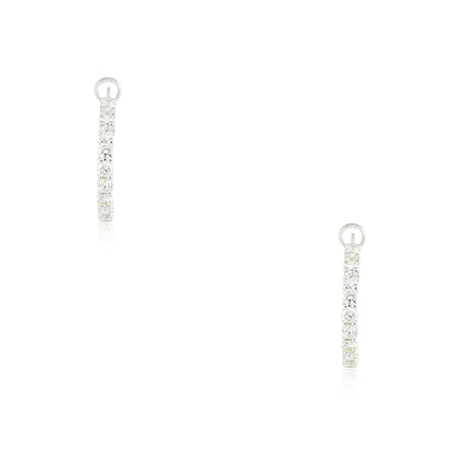 14k White Gold 2.57ctw Diamond Inside Out Hoop Earrings