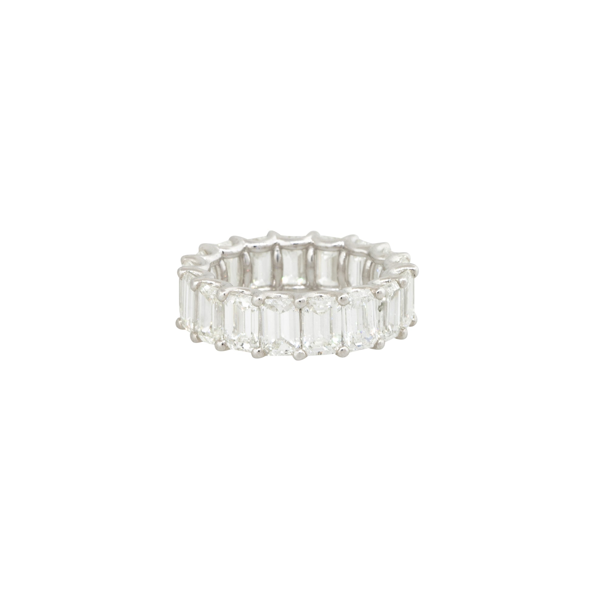 Platinum 8.29ctw Emerald Cut Diamond Eternity Band