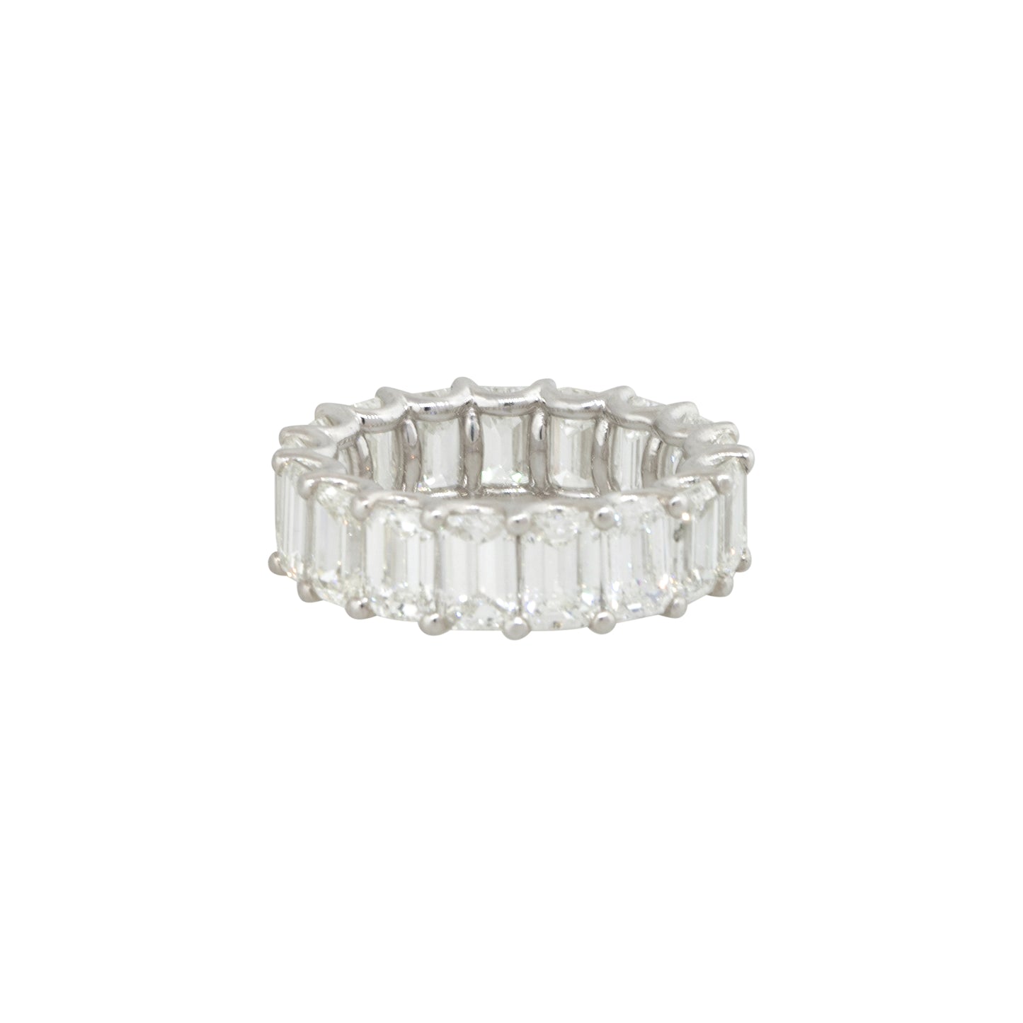 Platinum 8.29ctw Emerald Cut Diamond Eternity Band