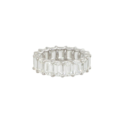 Platinum 8.29ctw Emerald Cut Diamond Eternity Band