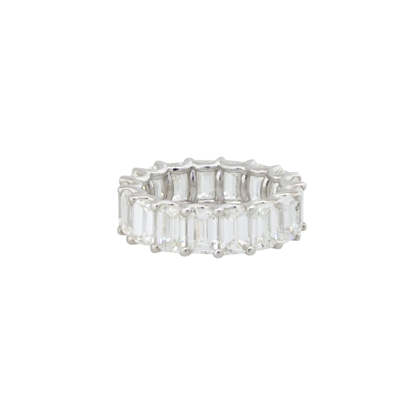 Platinum 8.29ctw Emerald Cut Diamond Eternity Band