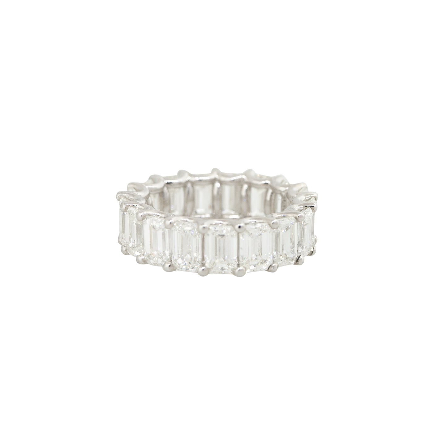 Platinum 8.29ctw Emerald Cut Diamond Eternity Band