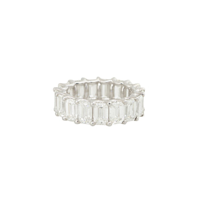 Platinum 8.29ctw Emerald Cut Diamond Eternity Band
