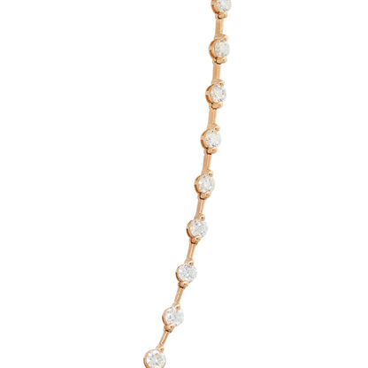 18k Rose Gold 8.41ctw Round Brilliant Diamond Station Necklace
