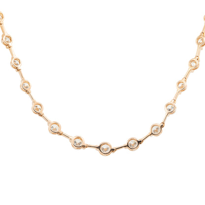18k Rose Gold 8.41ctw Round Brilliant Diamond Station Necklace