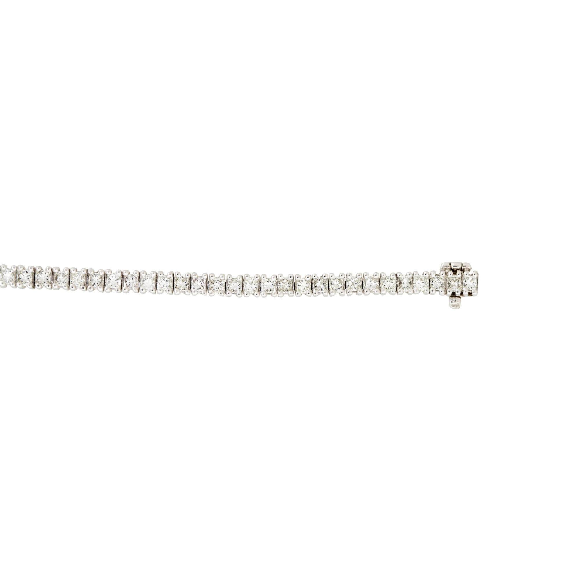14k White Gold 4.67ctw Princess Cut Diamond Tennis Bracelet