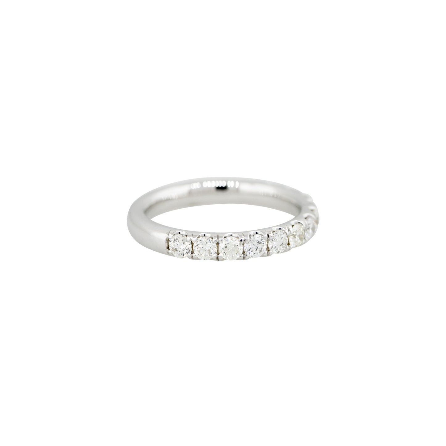 14k White Gold 0.97ctw Round Brilliant Diamond Half Way Band