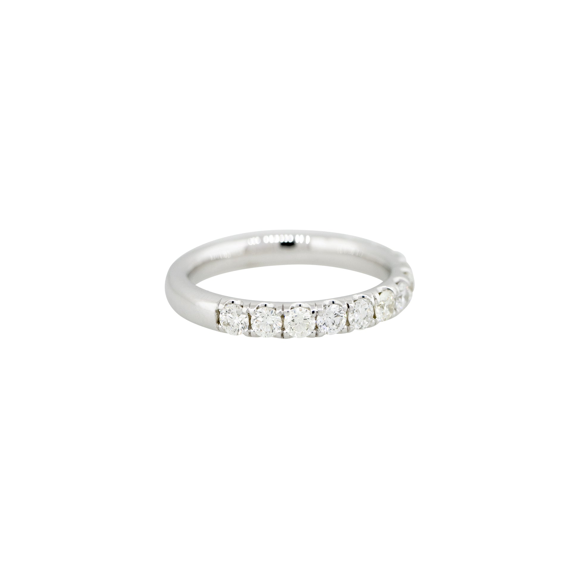 14k White Gold 0.97ctw Round Brilliant Diamond Half Way Band