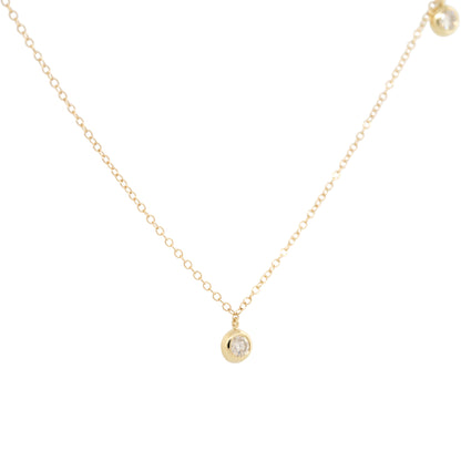 14k Yellow Gold 0.66ctw Round Brilliant Cut Diamond Station Necklace