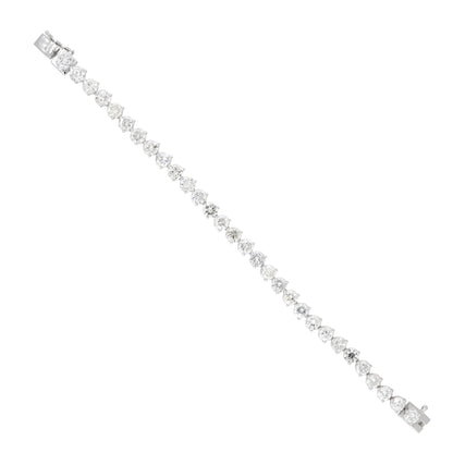 14k White Gold 14.86ctw Round Brilliant Diamond Tennis Bracelet