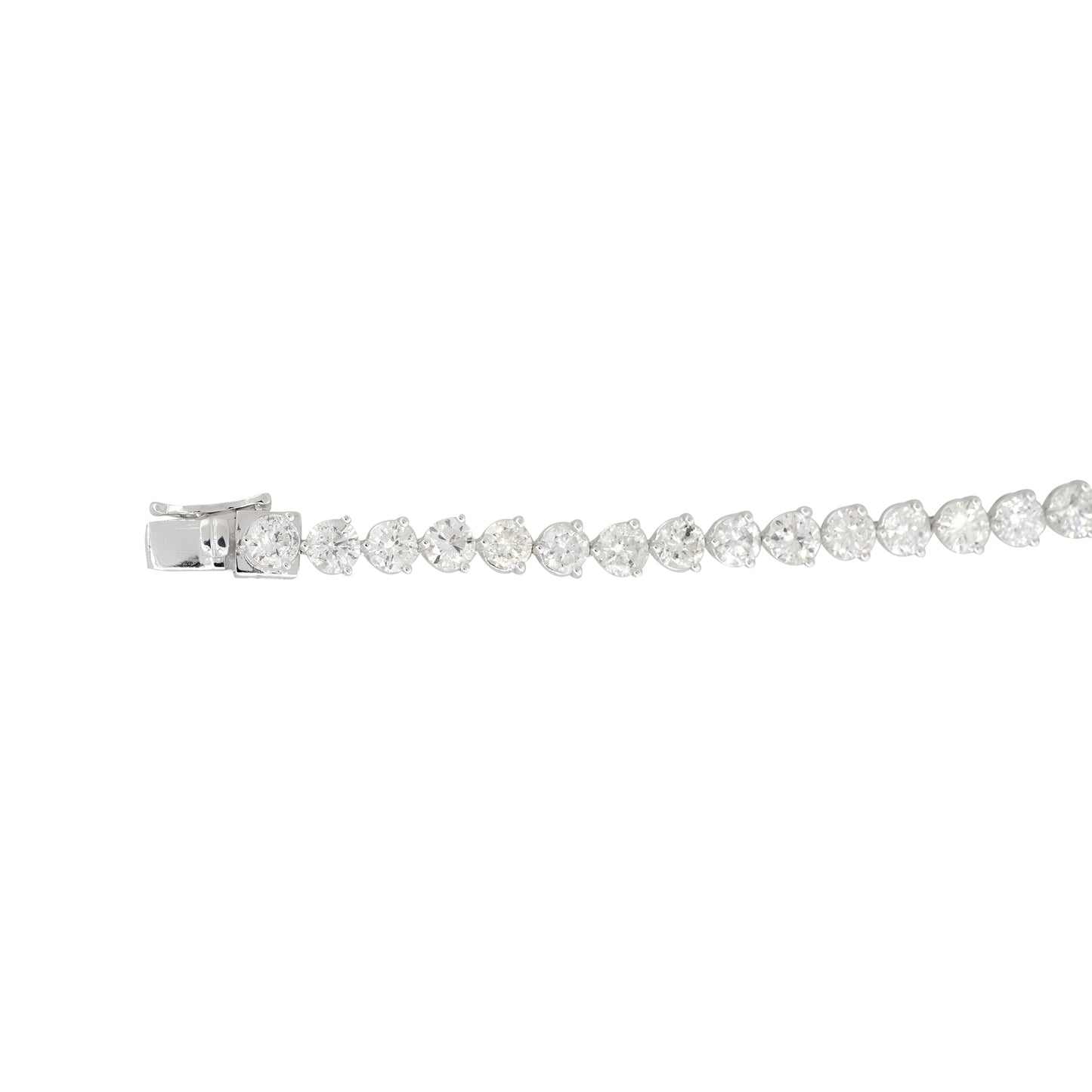 14k White Gold 14.86ctw Round Brilliant Diamond Tennis Bracelet