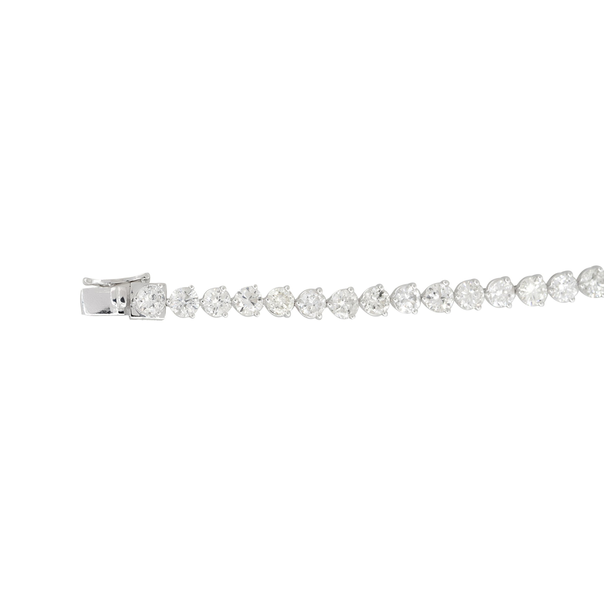 14k White Gold 14.86ctw Round Brilliant Diamond Tennis Bracelet