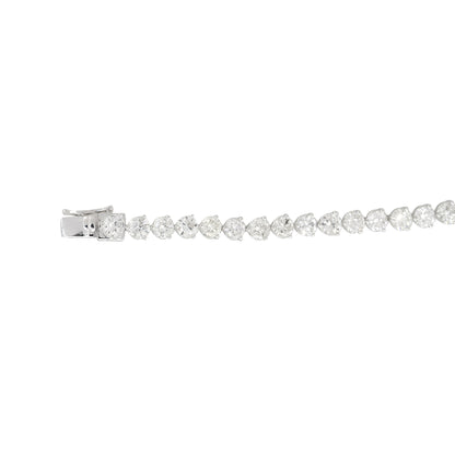 14k White Gold 14.86ctw Round Brilliant Diamond Tennis Bracelet