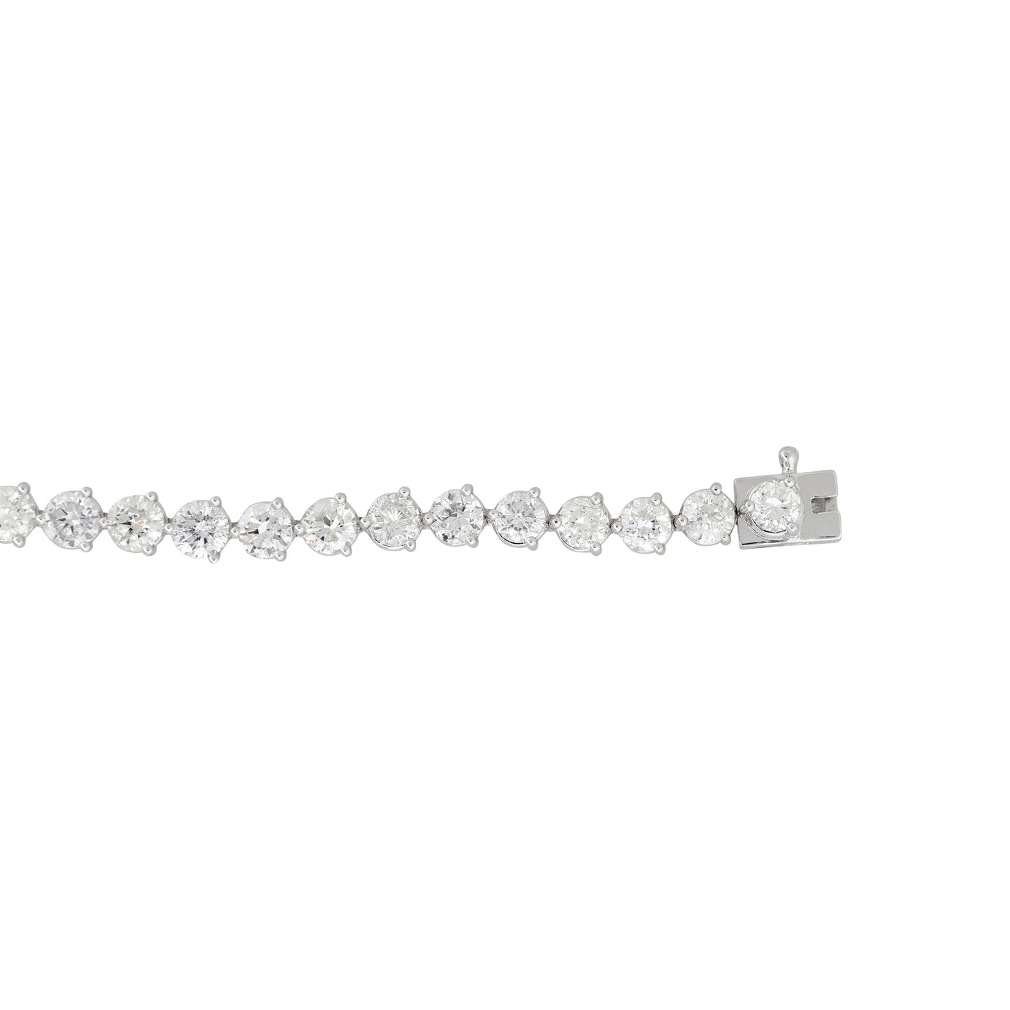 14k White Gold 14.86ctw Round Brilliant Diamond Tennis Bracelet