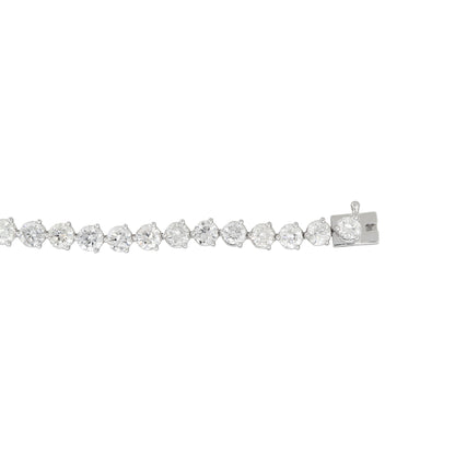 14k White Gold 14.86ctw Round Brilliant Diamond Tennis Bracelet