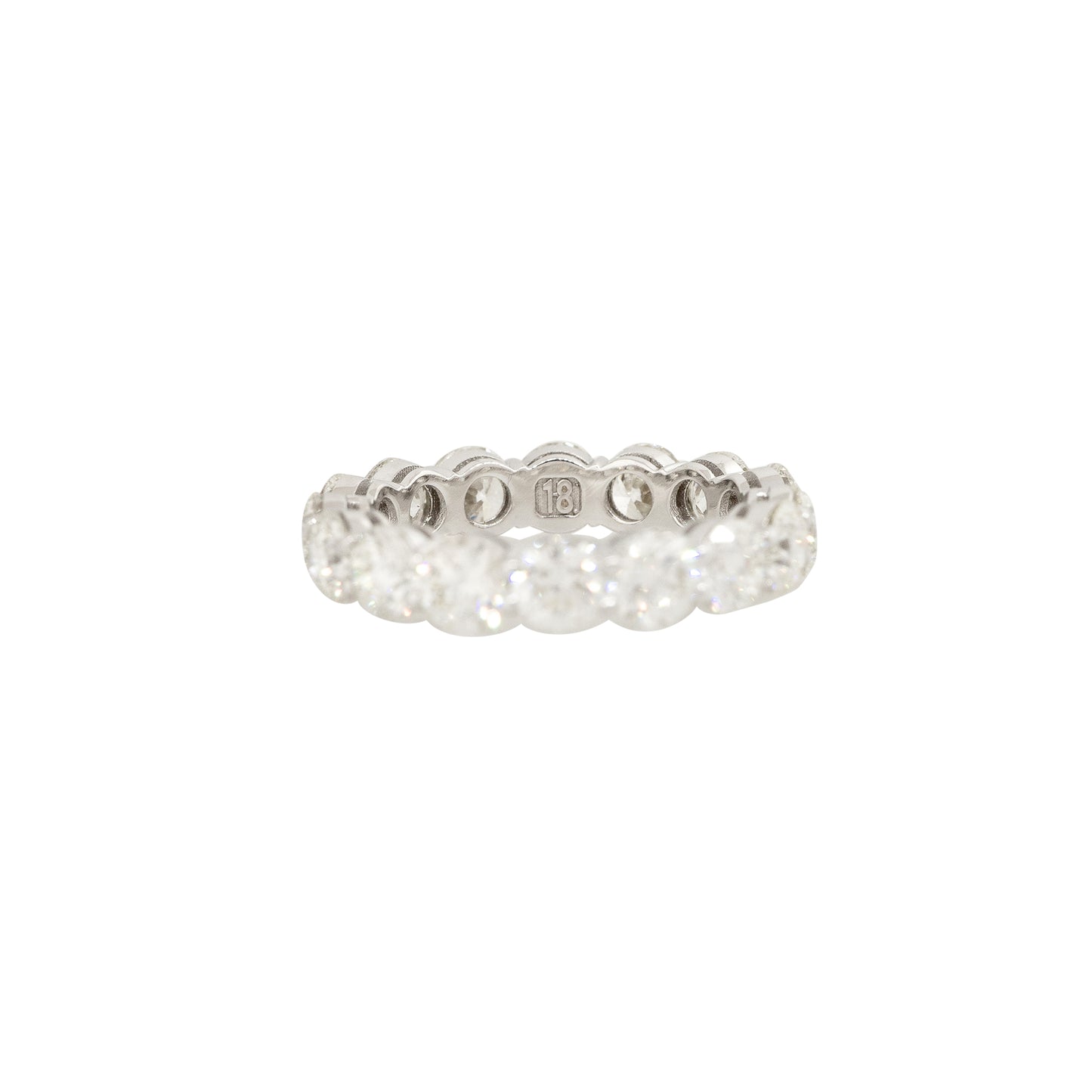 18k White Gold 4.89ctw Round Brilliant Diamond Eternity Band