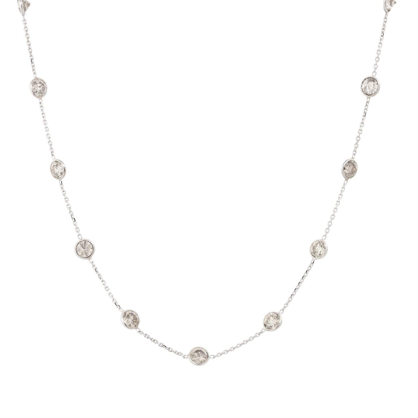 14k White Gold 22.87ctw Diamonds By The Yard 36" Necklace
