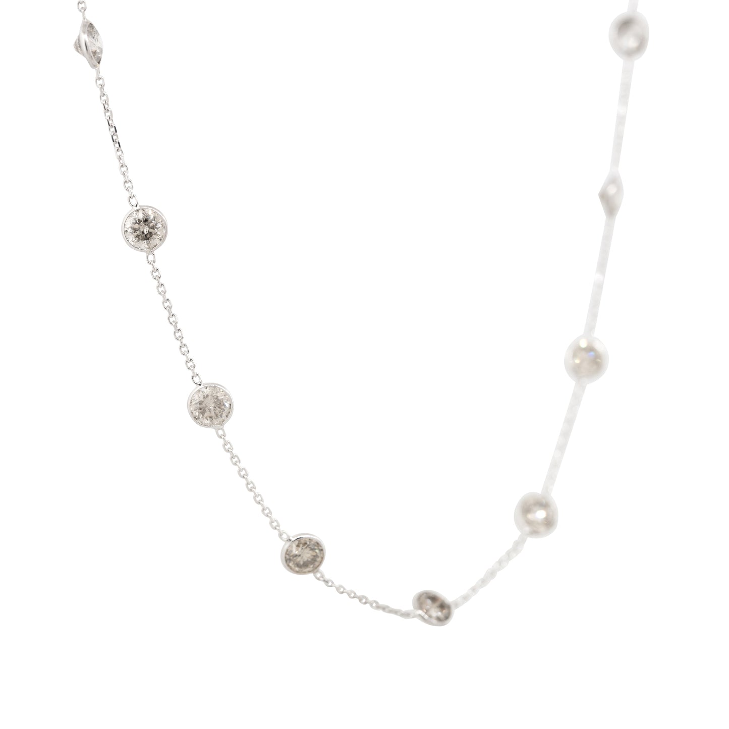 14k White Gold 22.87ctw Diamonds By The Yard 36" Necklace