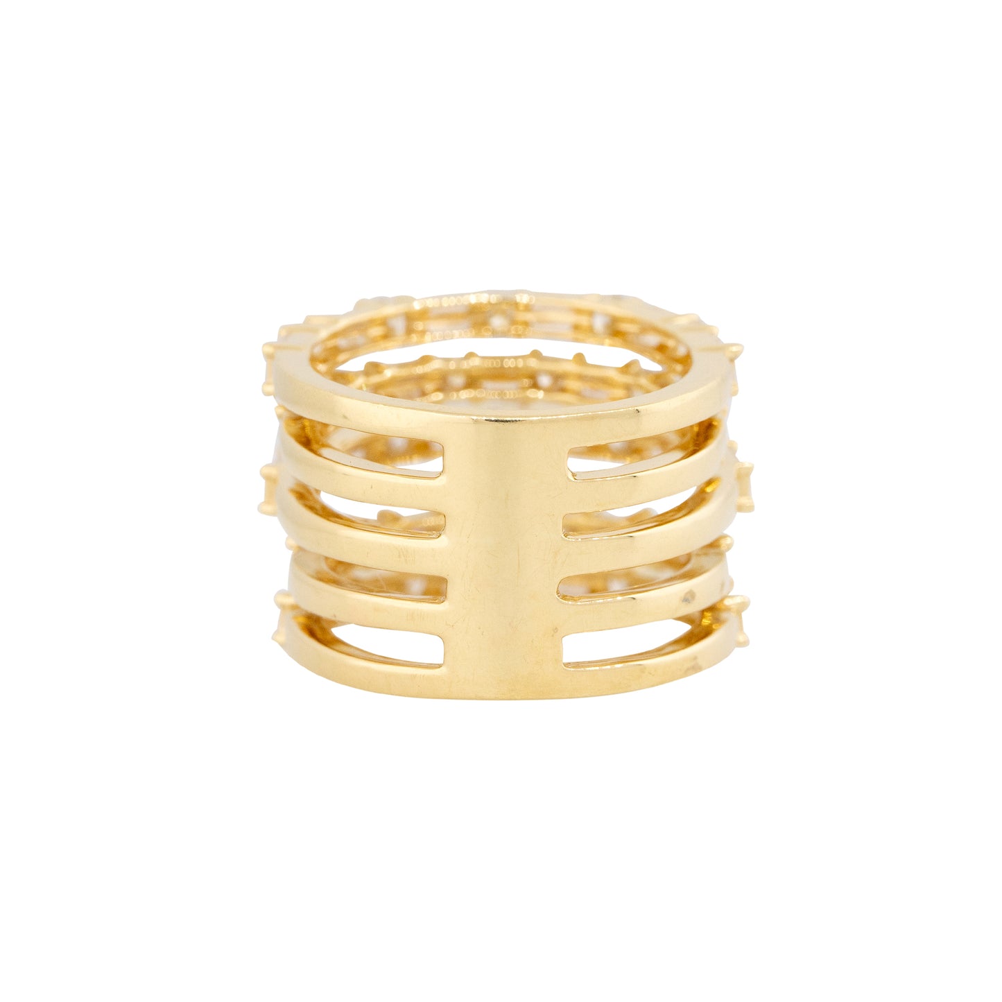 18k Yellow Gold 2.62ctw Round Brilliant & Baguette Cut Diamond Ring