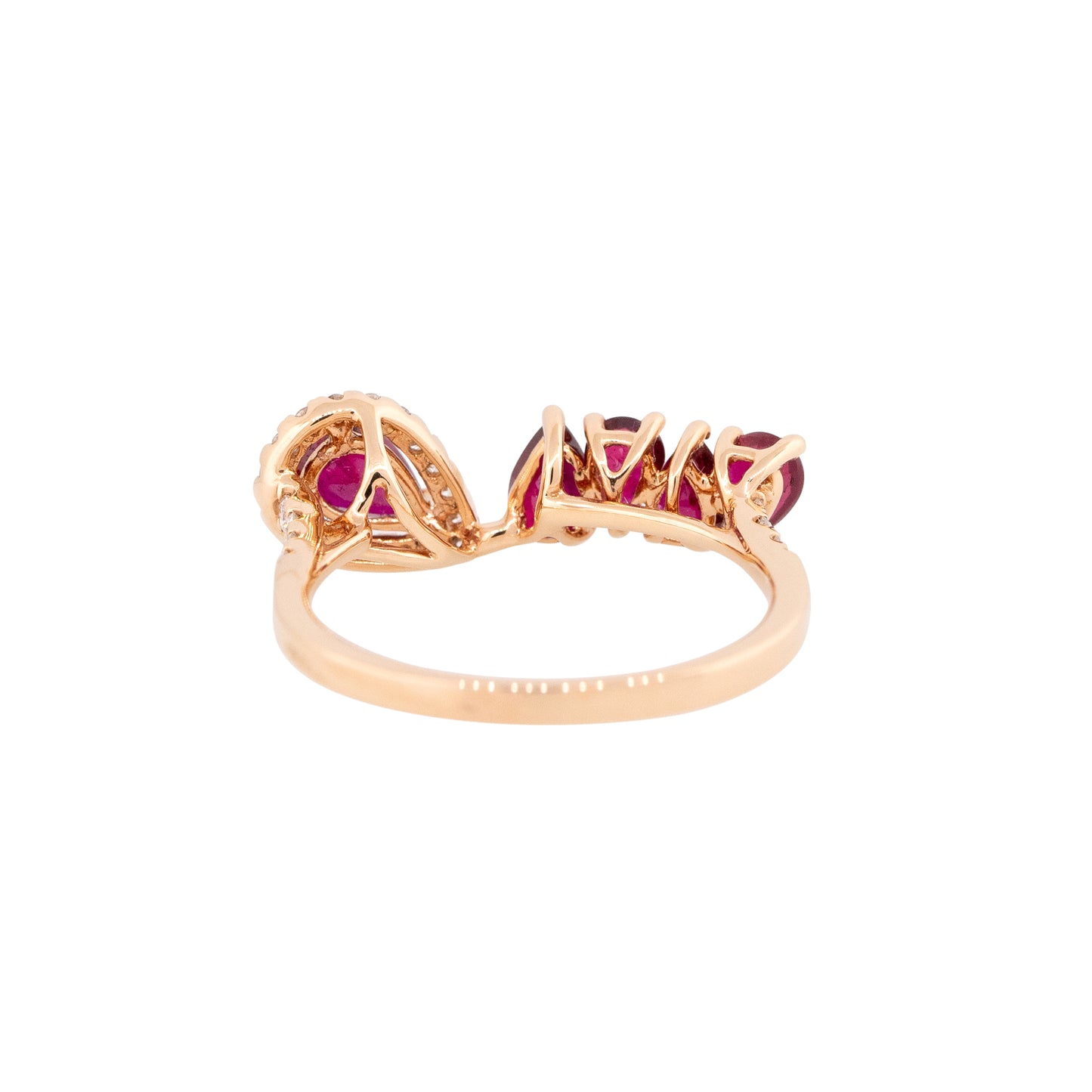 18k Rose Gold 1.35ct Ruby & 0.20ct Diamond Ring