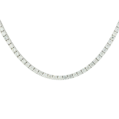 14k White Gold 11.66ctw Round Brilliant Cut Diamond Tennis Necklace