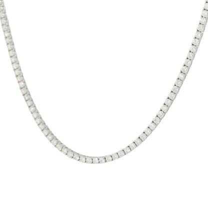 14k White Gold 11.66ctw Round Brilliant Cut Diamond Tennis Necklace