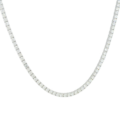 14k White Gold 11.66ctw Round Brilliant Cut Diamond Tennis Necklace