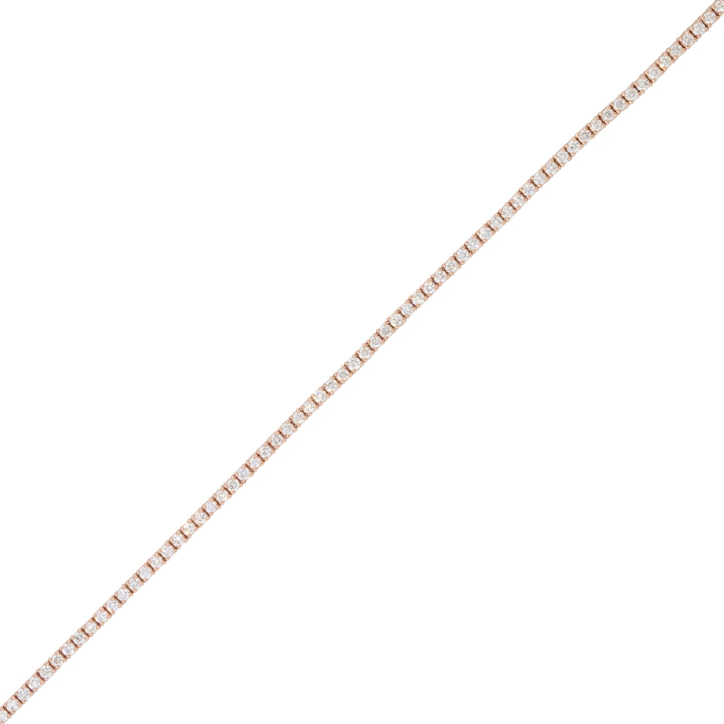 14k Rose Gold 1.52ct Round Brilliant Cut Diamond Tennis Bracelet