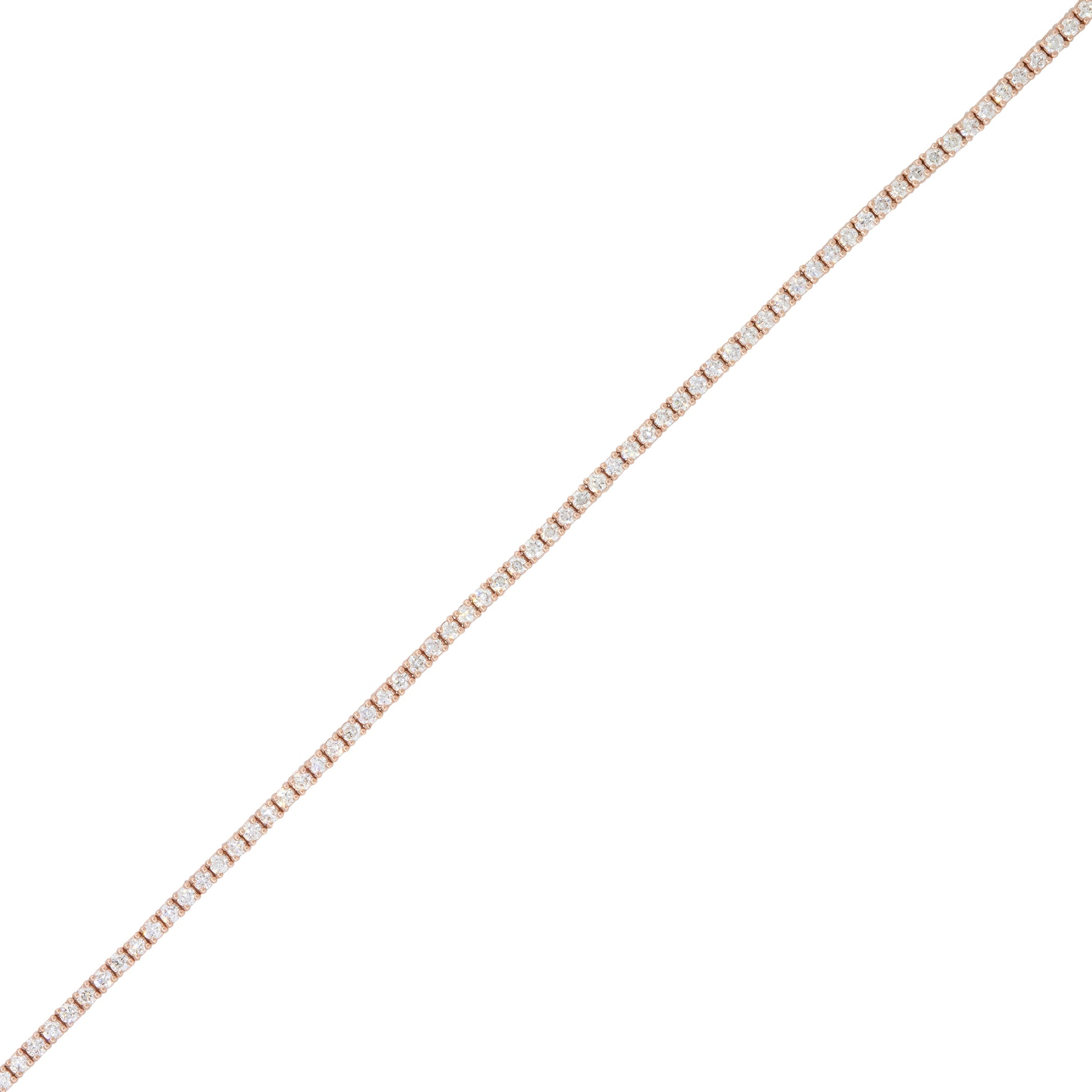 14k Rose Gold 1.52ct Round Brilliant Cut Diamond Tennis Bracelet