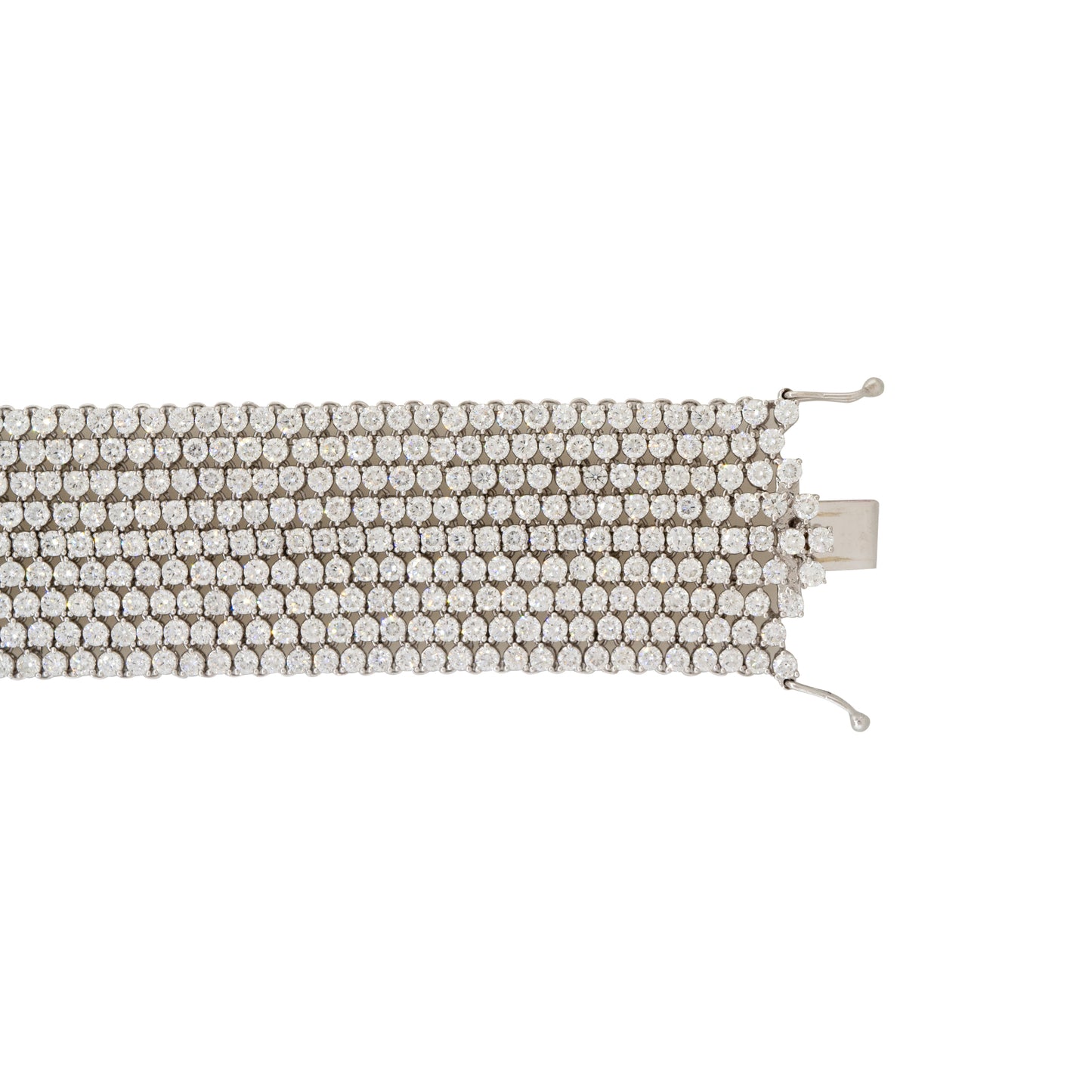 18k White Gold 27.9ct Diamond 9-Row Tennis Bracelet 