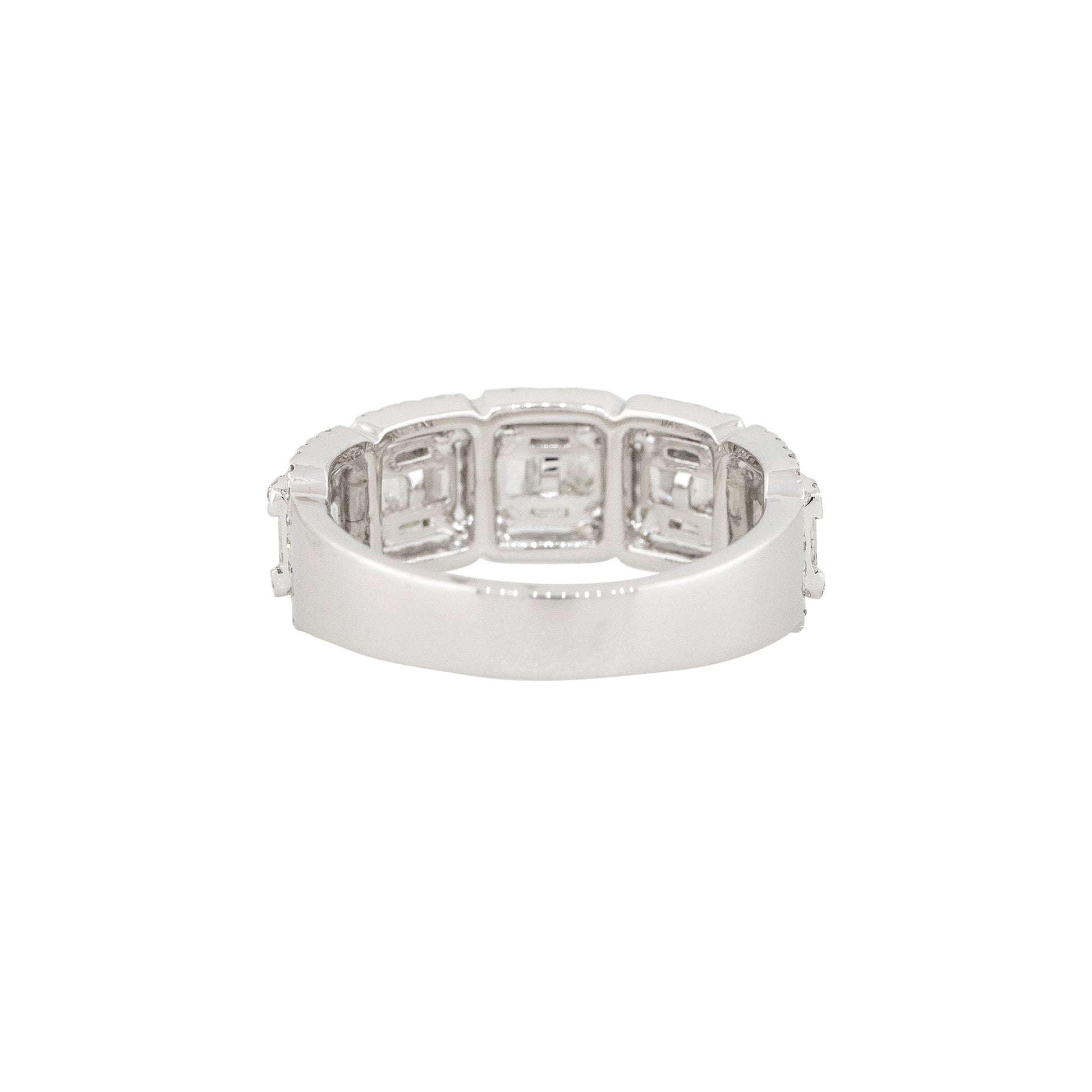 18k White Gold 1.39ctw Mosaic Diamond 5 Station Ring