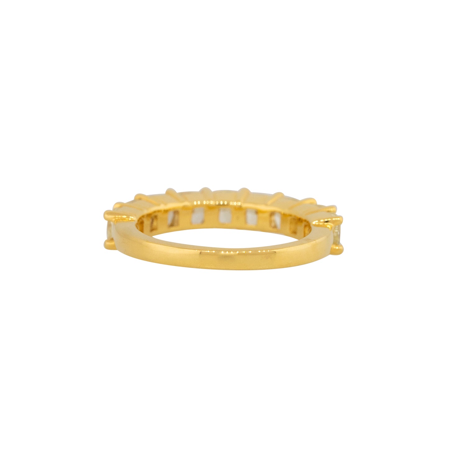 18k Yellow Gold 2.98ctw Natural Yellow Diamond Cushion Cut Band