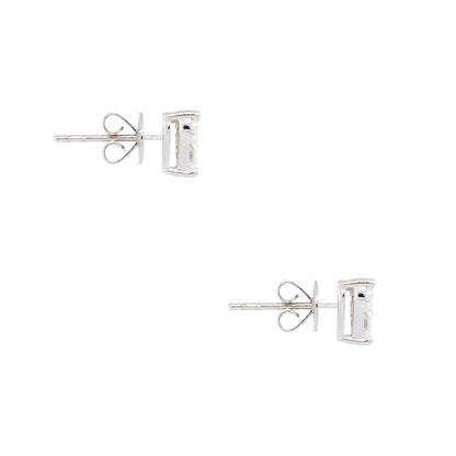 18k White Gold 1.42ctw Princess Cut Diamond Heart-Shaped Earrings