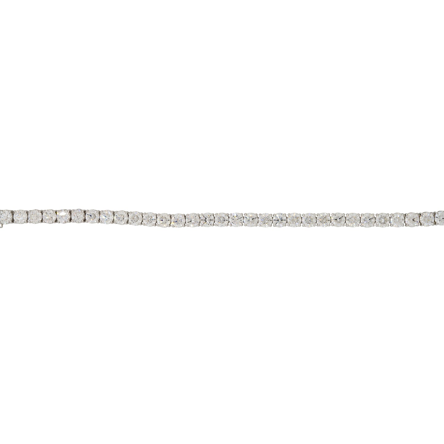 GIA 18k White Gold 17.51ctw Round Brilliant Cut Diamond Tennis Bracelet