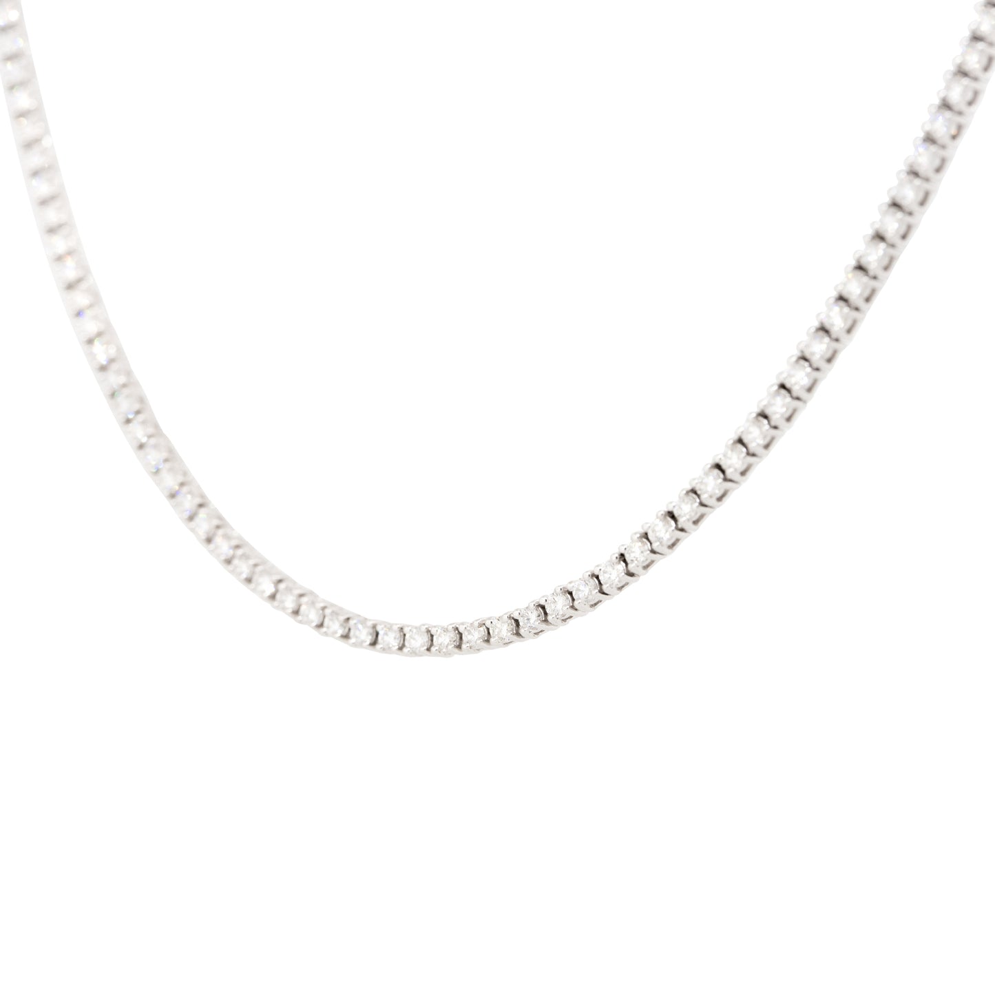 14k White Gold 2.82ctw Round Brilliant cut Diamond Tennis Necklace