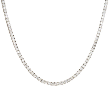 14k White Gold 12.05ctw Round Brilliant Cut Diamond Tennis Necklace
