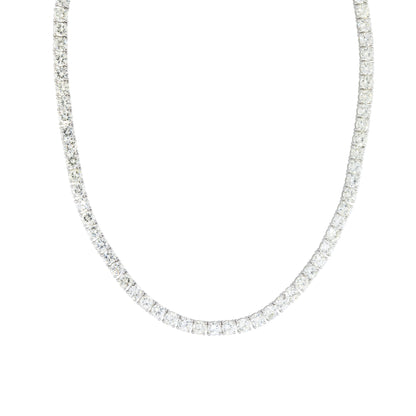 14k White Gold 39.55ctw Round Brilliant Cut Diamond Tennis Necklace