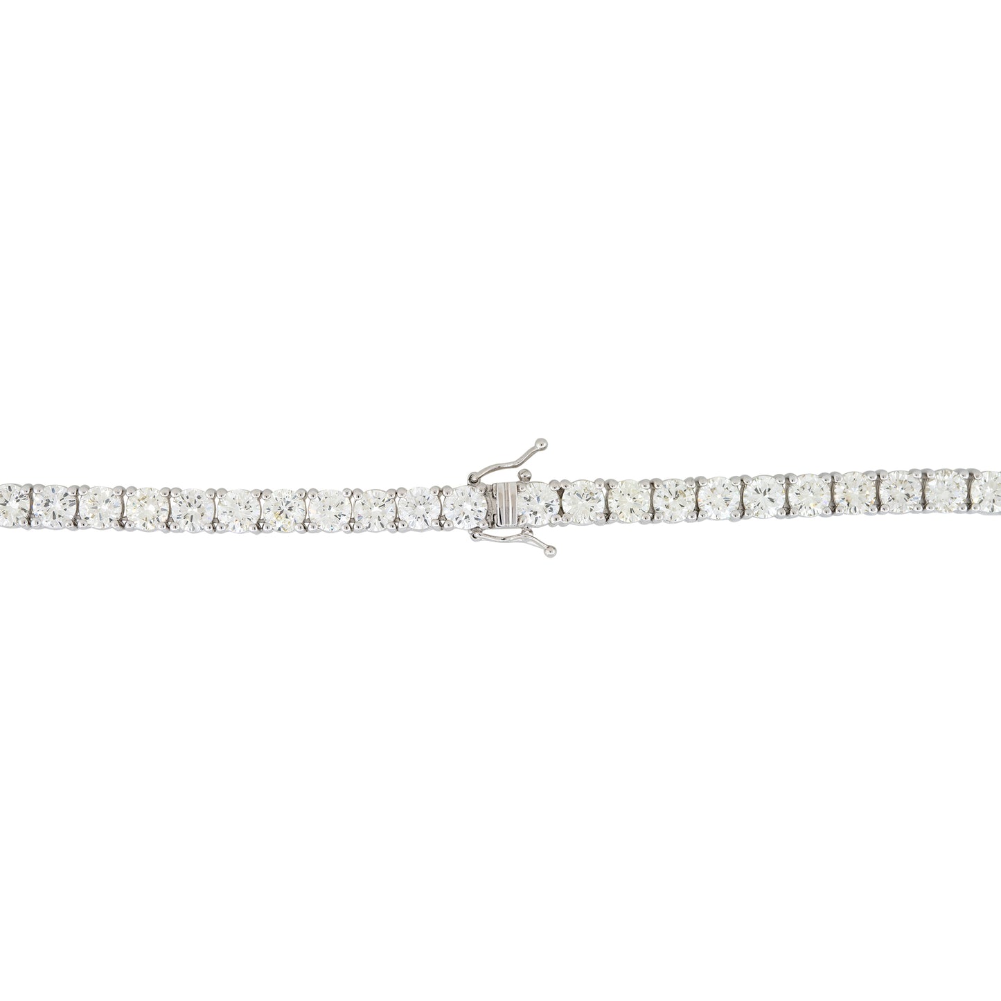 14k White Gold 39.55ctw Round Brilliant Cut Diamond Tennis Necklace