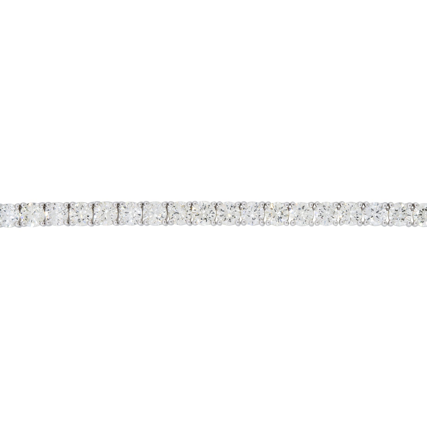 14k White Gold 39.55ctw Round Brilliant Cut Diamond Tennis Necklace