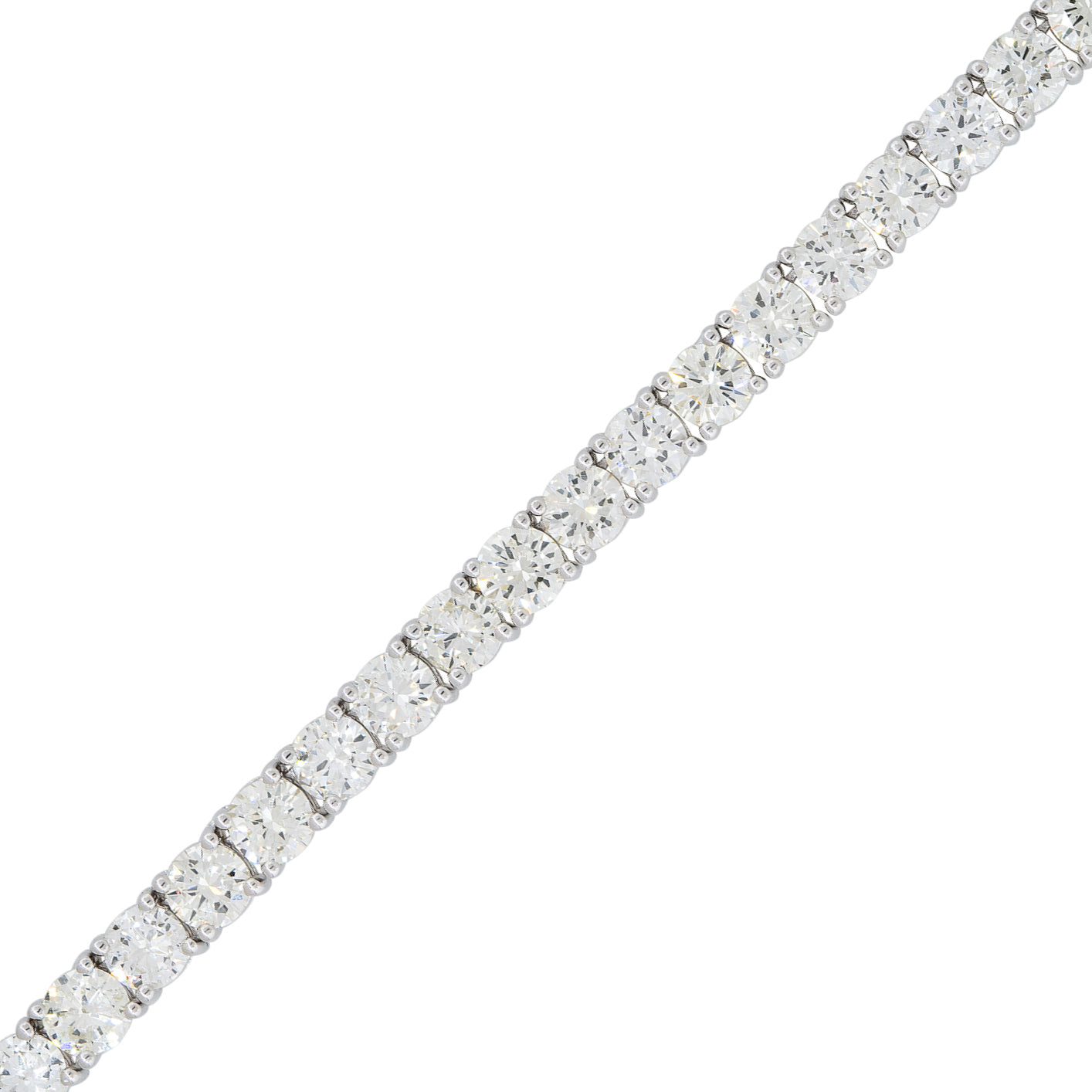 14k White Gold 39.55ctw Round Brilliant Cut Diamond Tennis Necklace