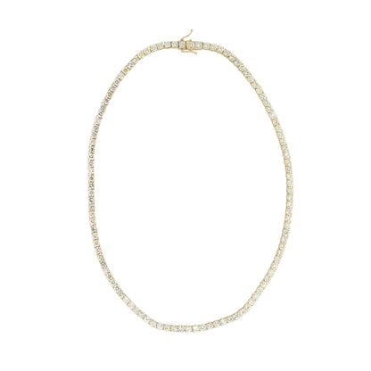14k Yellow Gold 42.15ctw Round Brilliant Cut Diamond Tennis Necklace