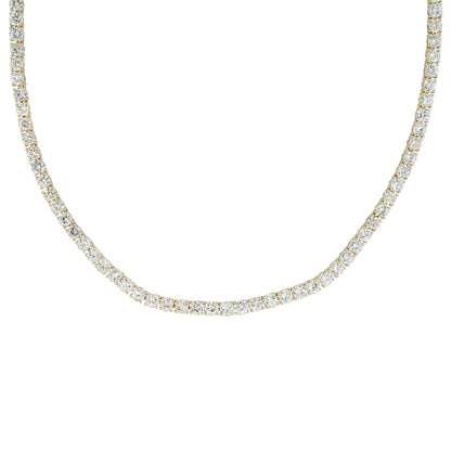 14k Yellow Gold 42.15ctw Round Brilliant Cut Diamond Tennis Necklace